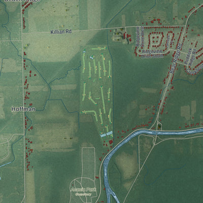 Close-up 2 of the Pendleton, New York map artwork