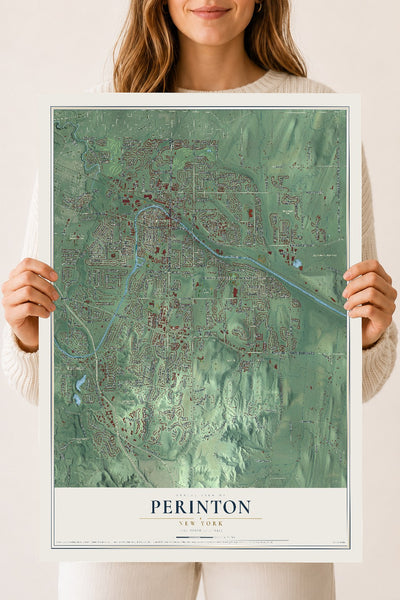 Perinton, New York map print, 18" x 24" Archival Matte Print mockup
