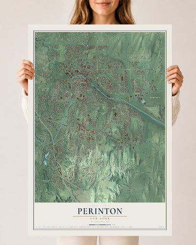 Perinton, New York map print, 24" x 36" Archival Matte Print mockup
