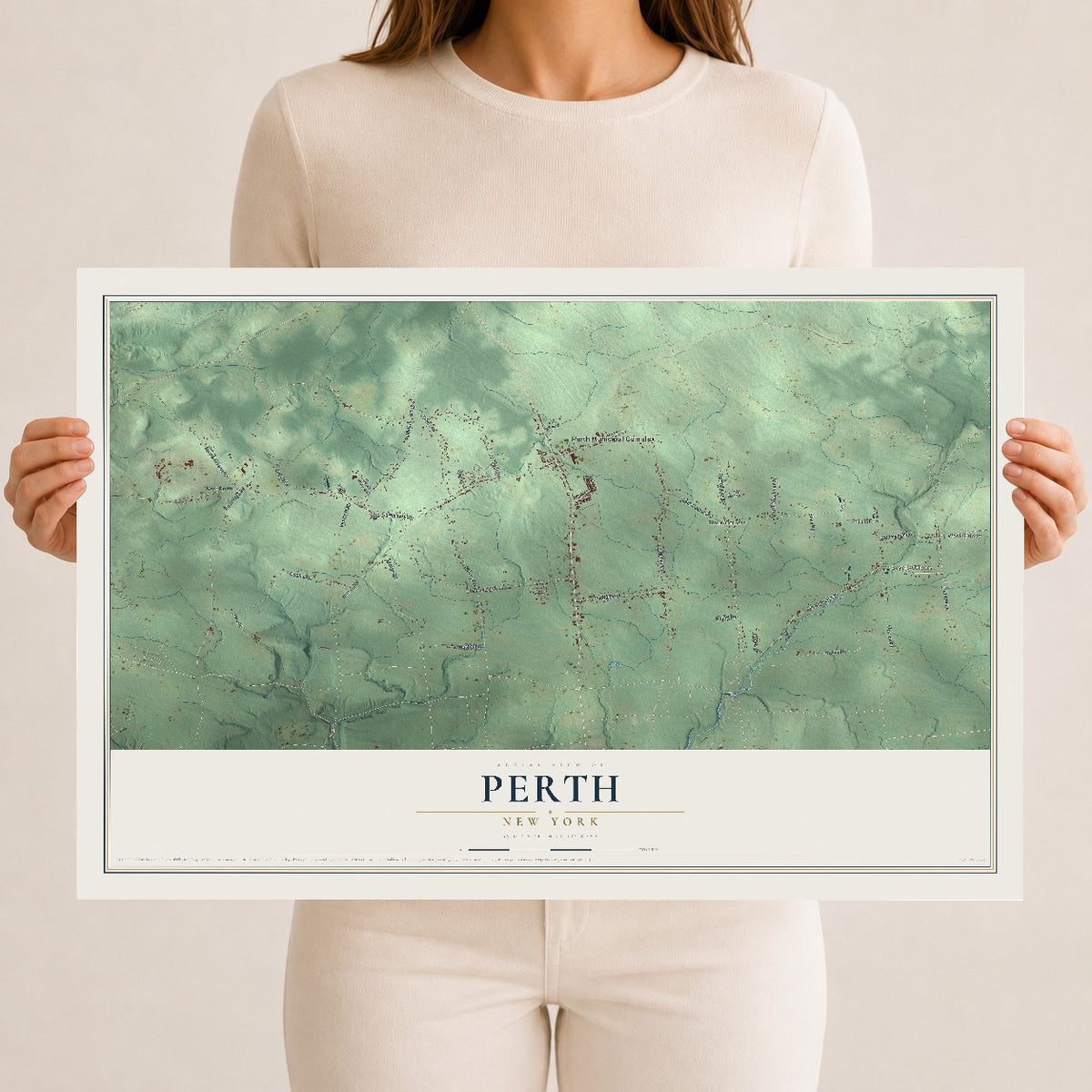 Perth, New York map print, 12" x 18" Archival Matte Print mockup