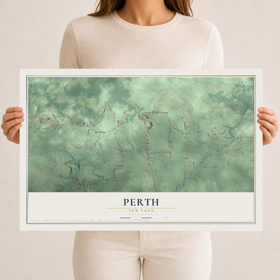 Perth, New York map print, 12" x 18" Archival Matte Print mockup