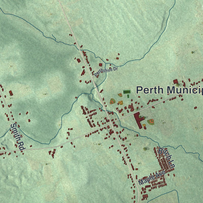 Close-up 1 of the Perth, New York map artwork