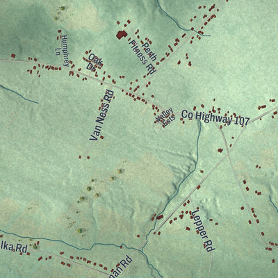 Close-up 2 of the Perth, New York map artwork
