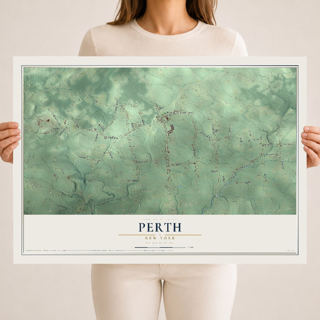 Perth, New York map print, 18" x 24" Archival Matte Print mockup