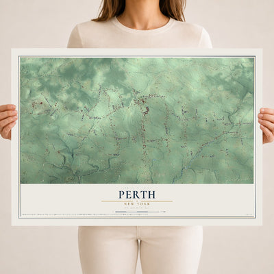 Perth, New York map print, 18" x 24" Archival Matte Print mockup