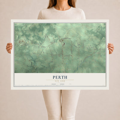 Perth, New York map print, 24" x 36" Archival Matte Print mockup