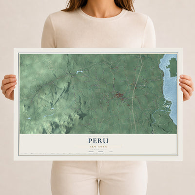 Peru, New York map print, 12" x 18" Archival Matte Print mockup