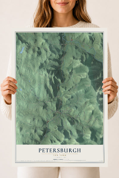 Map of Petersburgh, New York, 18 x 24 inch unframed archival matte print