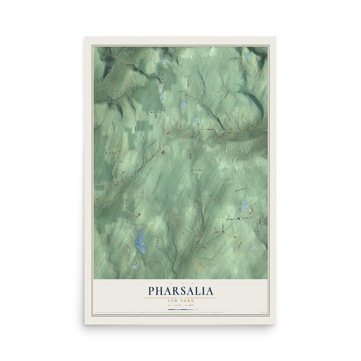 Pharsalia, New York map print, 12" x 18" Archival Matte Print mockup