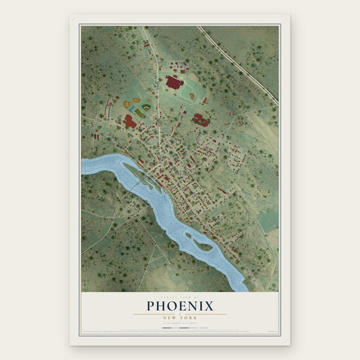 Phoenix, New York map print, the full design