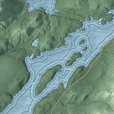 Close-up 1 of the Piercefield, New York map artwork