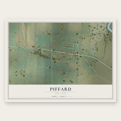Piffard, New York map print, the full design