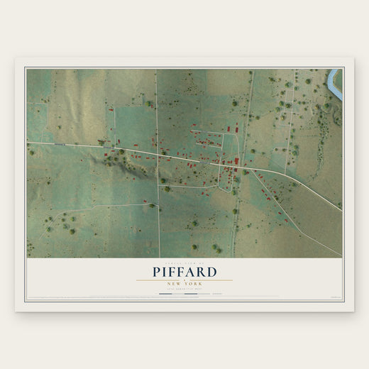 Piffard, New York map print, the full design