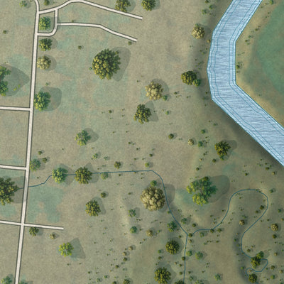 Close-up of the map of Piffard, New York print showing street and building detail