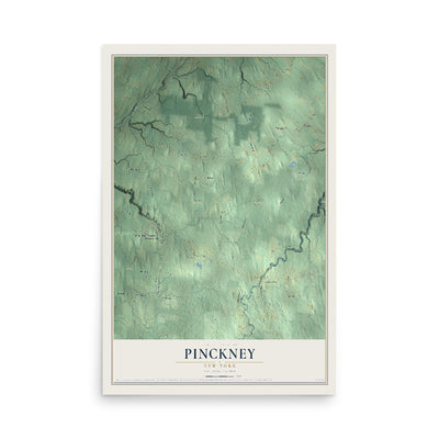 Pinckney, New York map print, 12" x 18" Archival Matte Print mockup