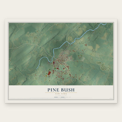 Pine Bush, New York map print, the full design