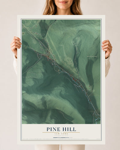 Pine Hill, New York map print, 24" x 36" Archival Matte Print mockup