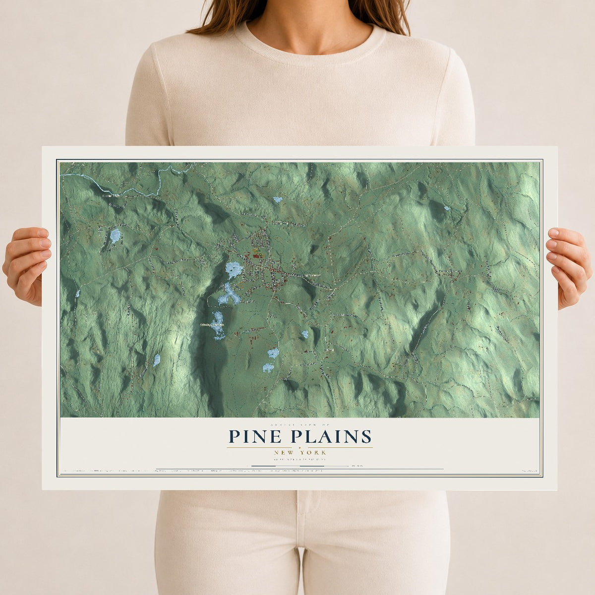 Pine Plains, New York map print, 12" x 18" Archival Matte Print mockup