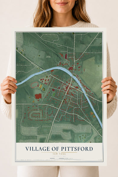 Pittsford, New York map print, 18" x 24" Archival Matte Print mockup