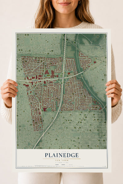 Plainedge, New York map print, 18" x 24" Archival Matte Print mockup