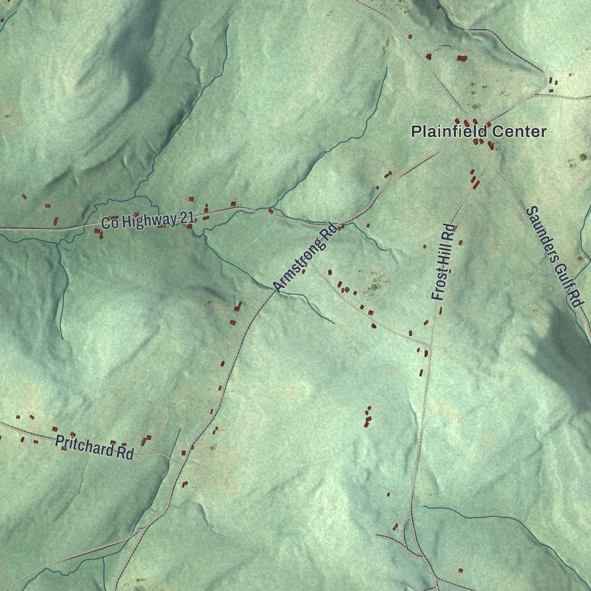 Close-up 1 of the Plainfield, New York map artwork