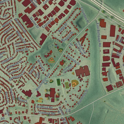 Close-up 2 of the Plainview, New York map artwork