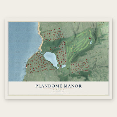 Plandome Manor, New York map print, the full design