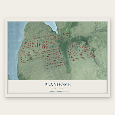 Plandome, New York map print, the full design