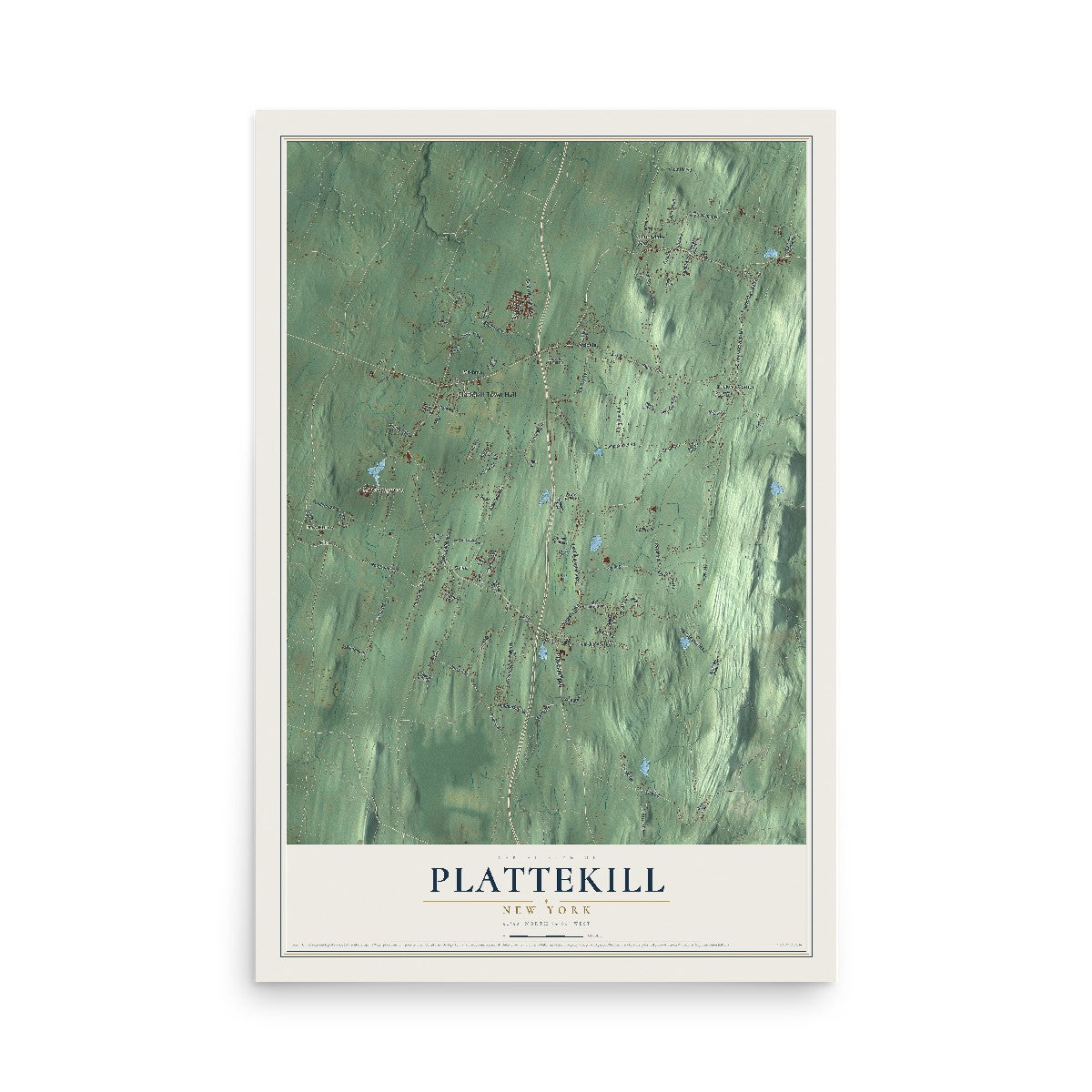 Plattekill, New York map print, 12" x 18" Archival Matte Print mockup