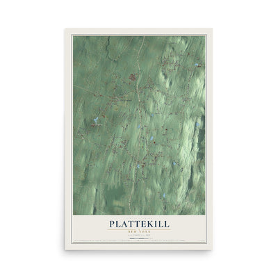 Plattekill, New York map print, 12" x 18" Archival Matte Print mockup