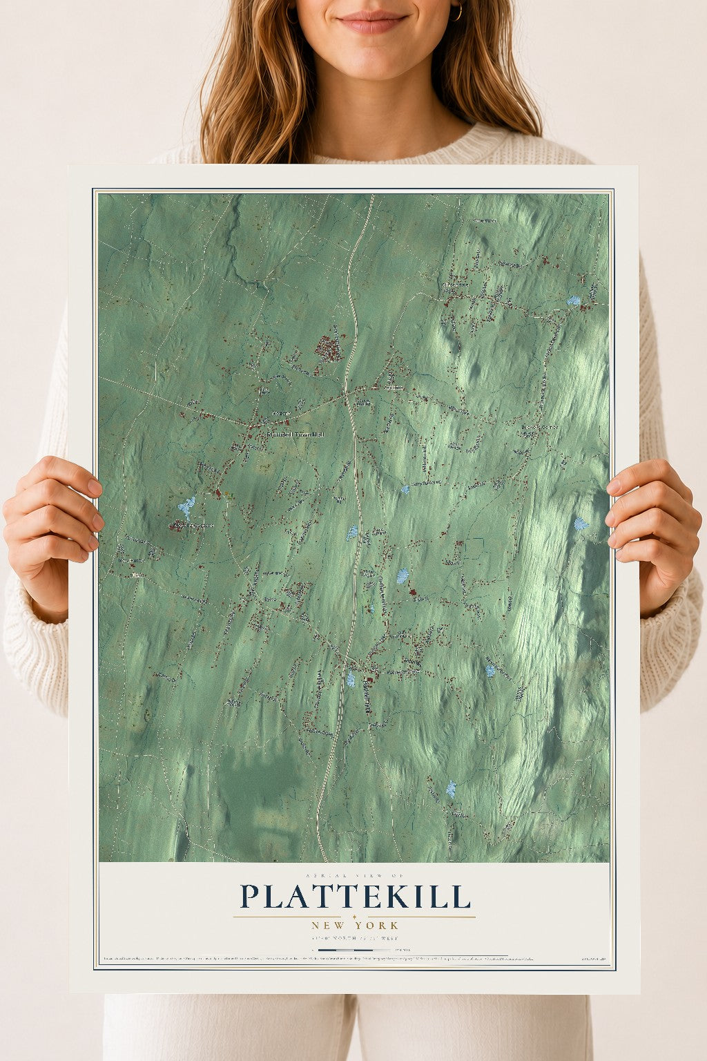 Plattekill, New York map print, 18" x 24" Archival Matte Print mockup
