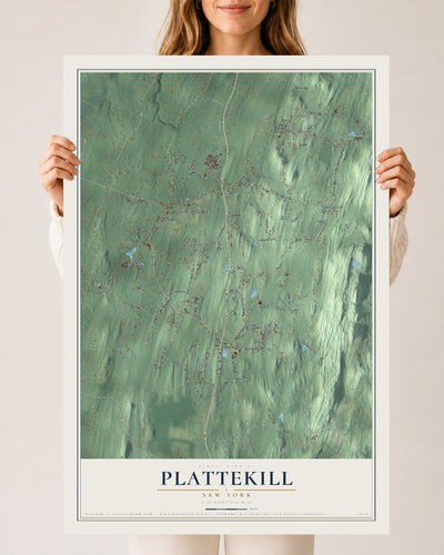Plattekill, New York map print, 24" x 36" Archival Matte Print mockup