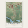 Plattsburgh West, New York map print, the full design