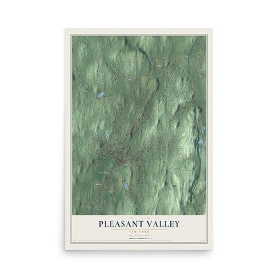 Pleasant Valley, New York map print, 12" x 18" Archival Matte Print mockup