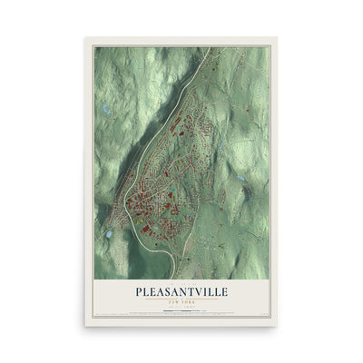 Pleasantville, New York map print, 12" x 18" Archival Matte Print mockup