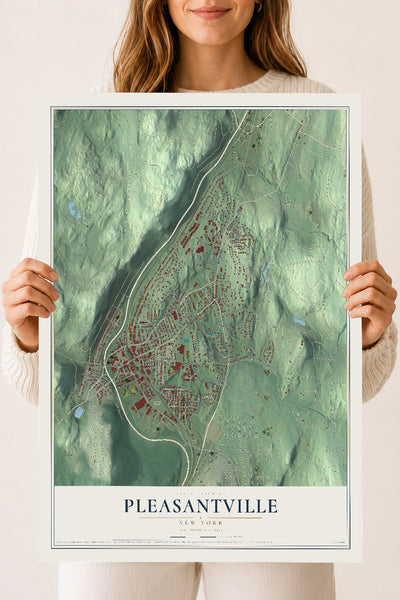 Pleasantville, New York map print, 18" x 24" Archival Matte Print mockup