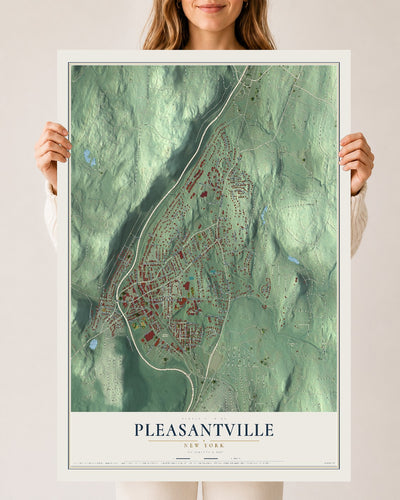 Pleasantville, New York map print, 24" x 36" Archival Matte Print mockup