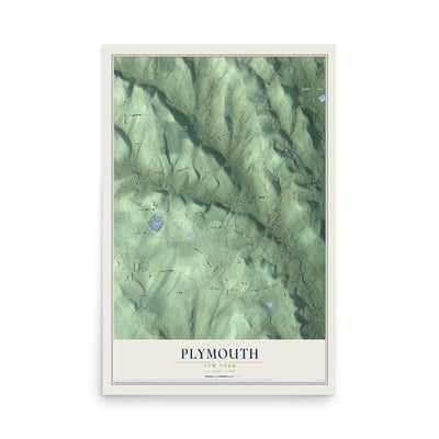 Plymouth, New York map print, 12" x 18" Archival Matte Print mockup