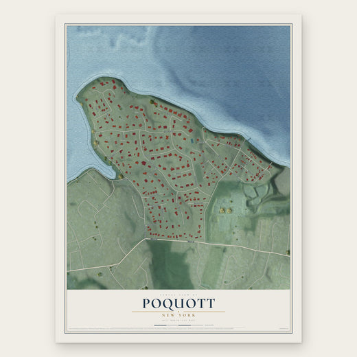 Poquott, New York map print, the full design