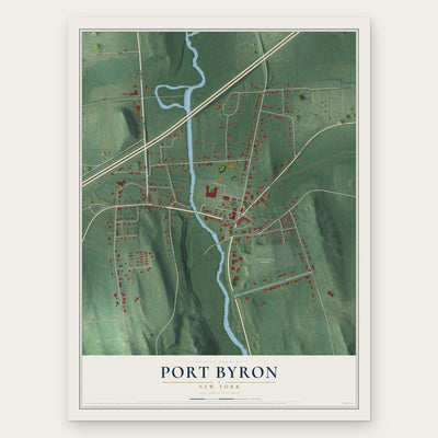 Port Byron, New York map print, the full design