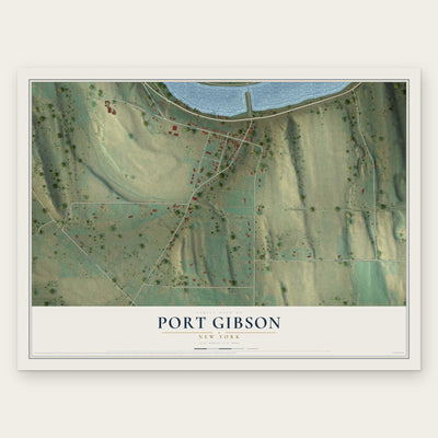 Port Gibson, New York map print, the full design