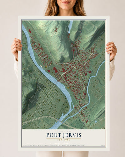 Map of Port Jervis, New York, 24 x 36 inch unframed archival matte print