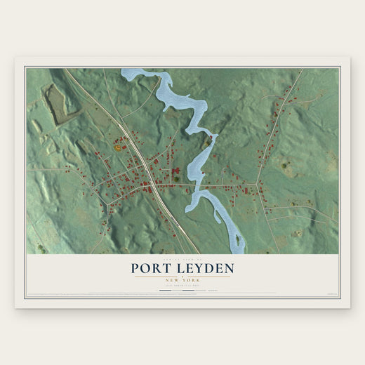 Port Leyden, New York map print, the full design