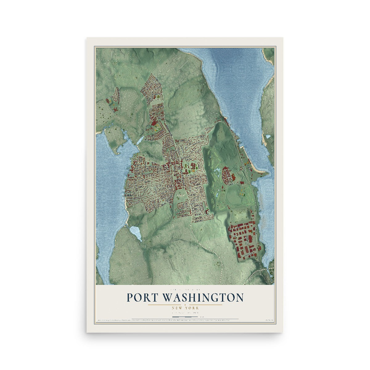 Port Washington, New York map print, 12" x 18" Archival Matte Print mockup