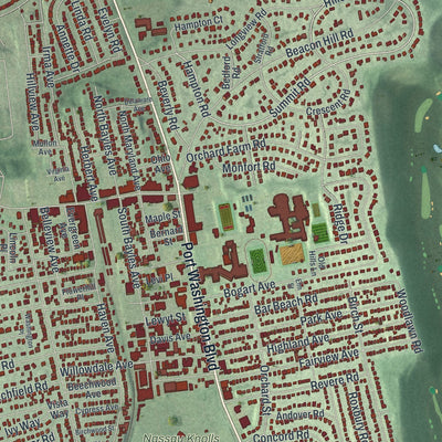 Close-up 1 of the Port Washington, New York map artwork