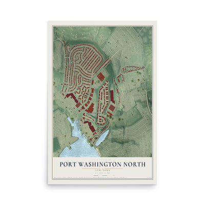 Port Washington North, New York map print, 12" x 18" Archival Matte Print mockup