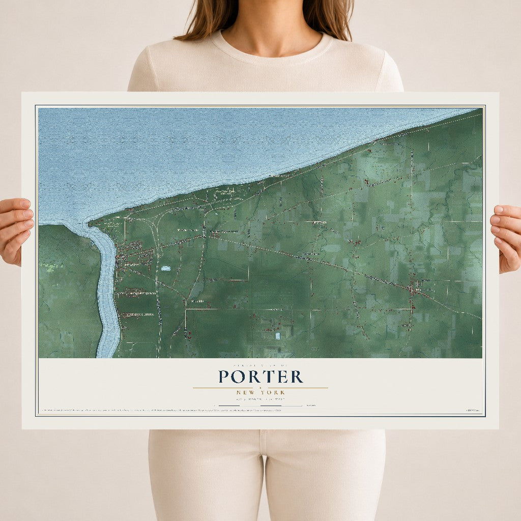 Porter, New York map print, 18" x 24" Archival Matte Print mockup