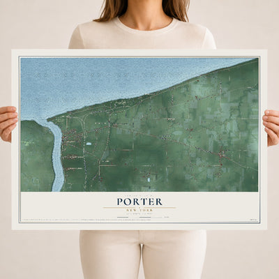 Porter, New York map print, 18" x 24" Archival Matte Print mockup