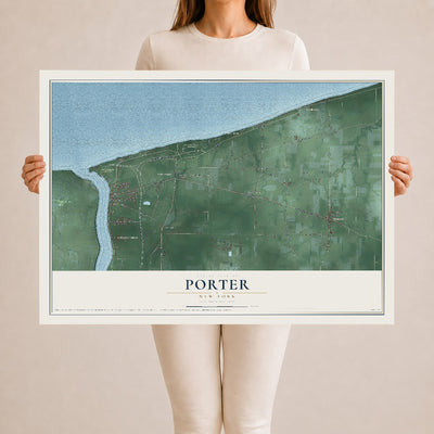 Porter, New York map print, 24" x 36" Archival Matte Print mockup