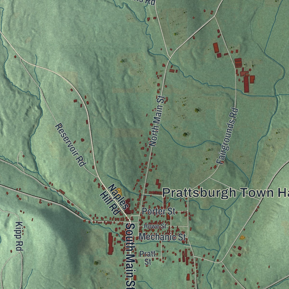 Close-up 2 of the Prattsburgh, New York map artwork